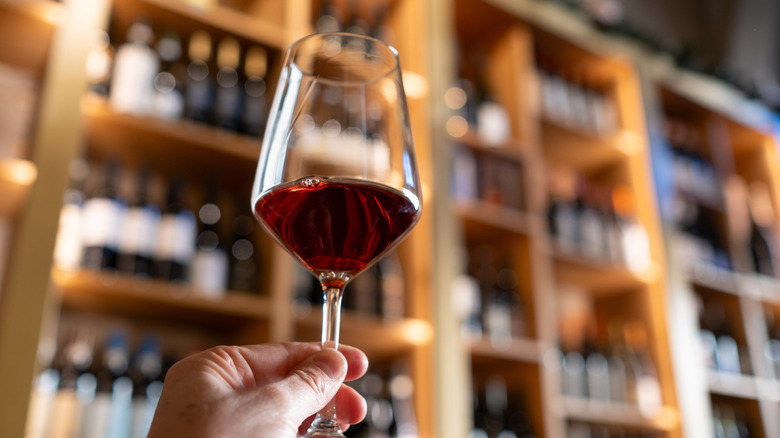 Glass of red wine