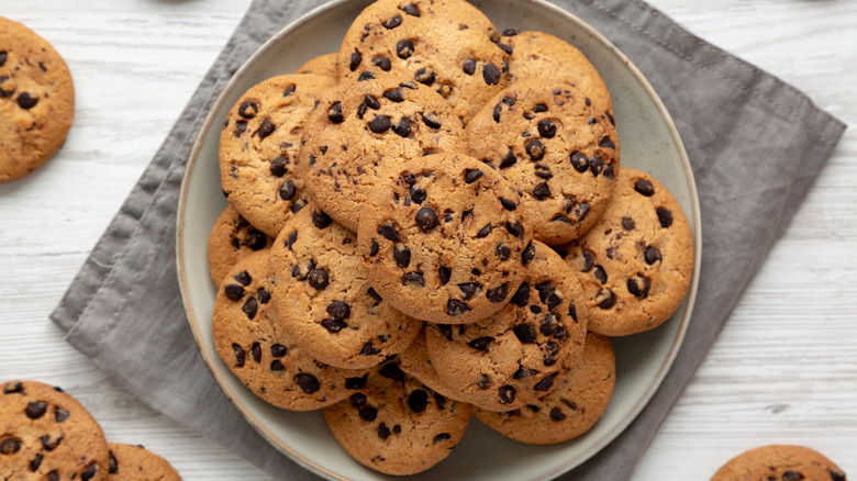 chocolate chip cookies on a plate