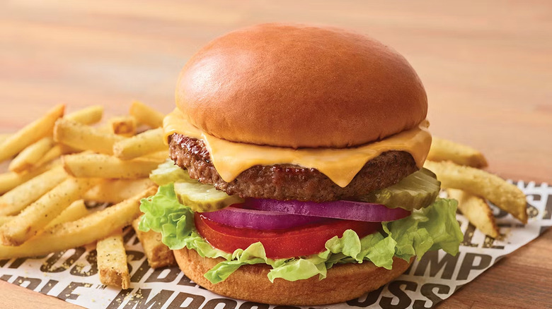Impossible Burger with fries at Applebee's.