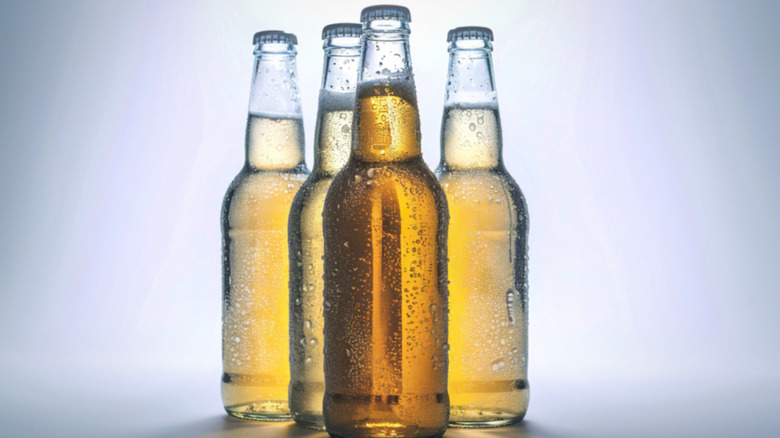 beer in clear bottles