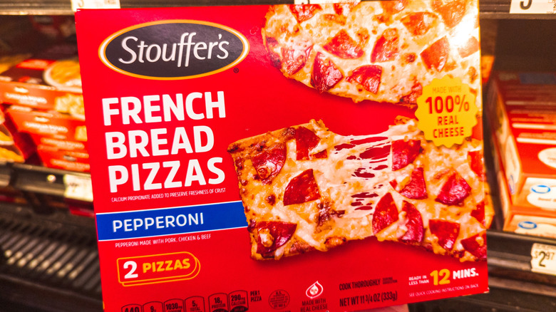Stouffer's French Bread Pepperoni Pizzas in freezer
