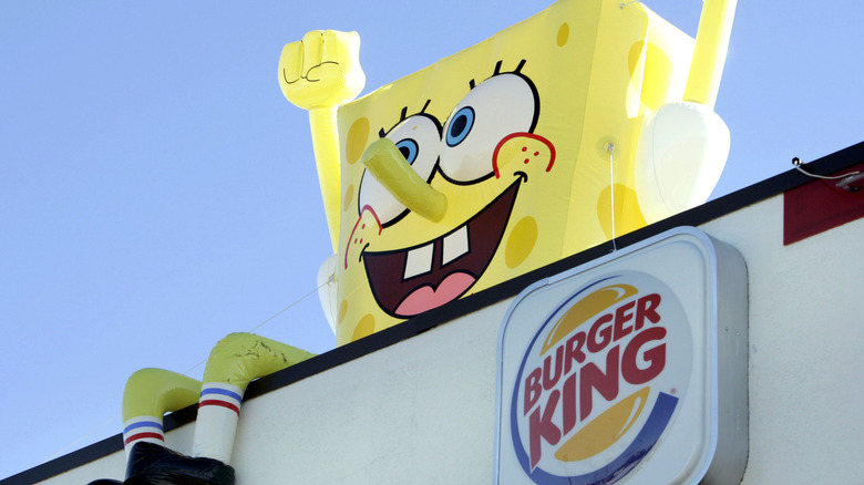 Spongebob Squarepants alongside Burger King signage
