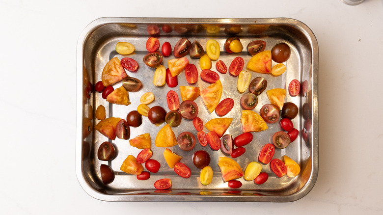 tomatoes in a baking tray
