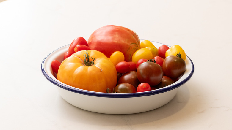bowl containing heirloom tomatoes