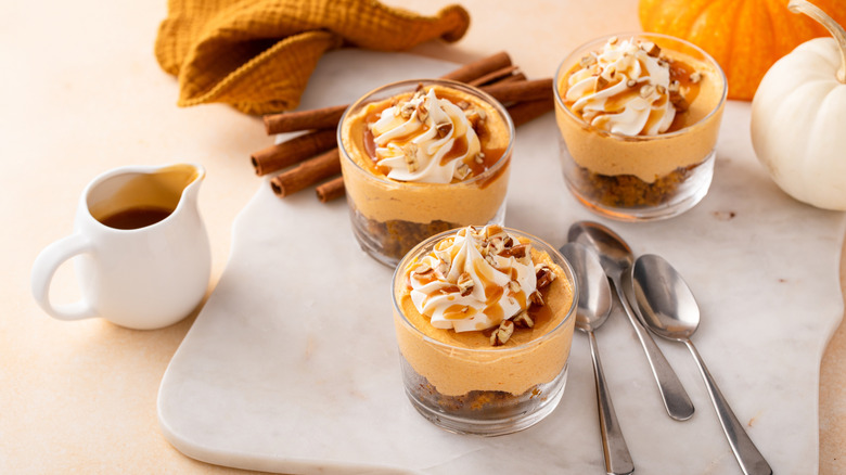 Pumpkin fluff in glass cups
