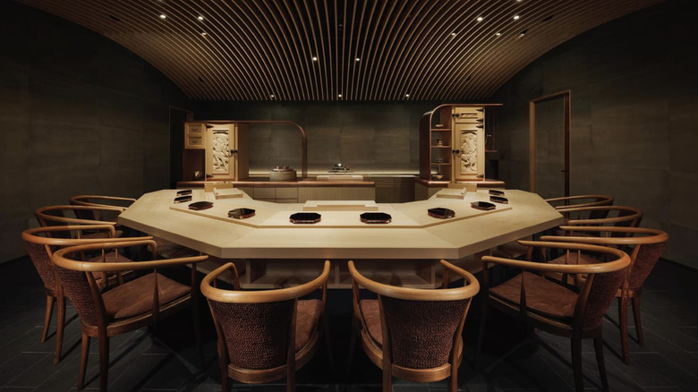 the inside of Sushi Sho in NYC