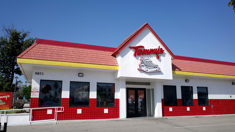 Exterior of Original Tommy's burger shop on a sunny day