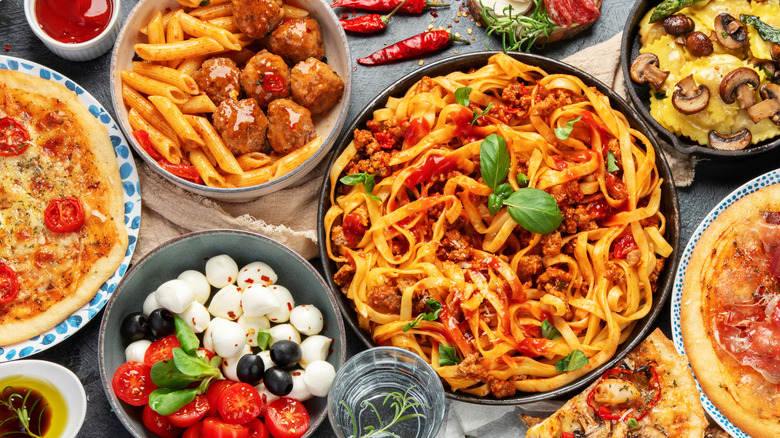 variety of Italian dishes