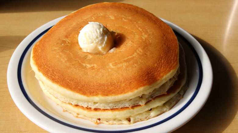 A stack of pancakes from iHop