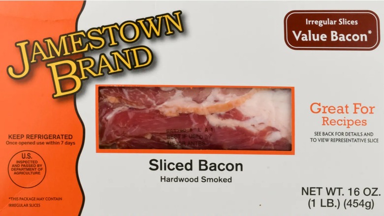 package of Jamestown brand bacon