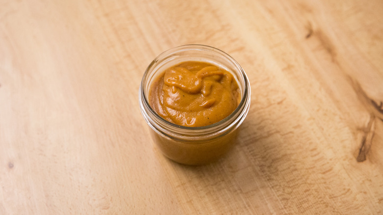 BBQ sauce in Mason jar