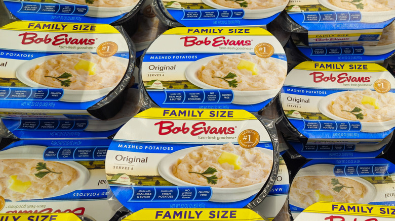 Bob Evans frozen meals on display in the supermarket
