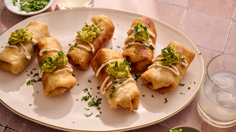 chimichangas on a platter