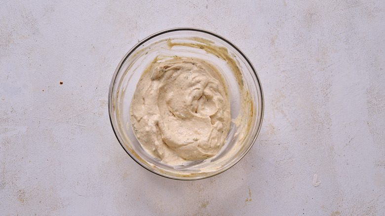 ranch ingredients mixed in bowl