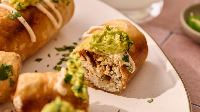 chimichanga filled with chicken and rice