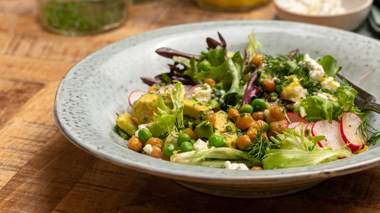 Spring salad in bowl