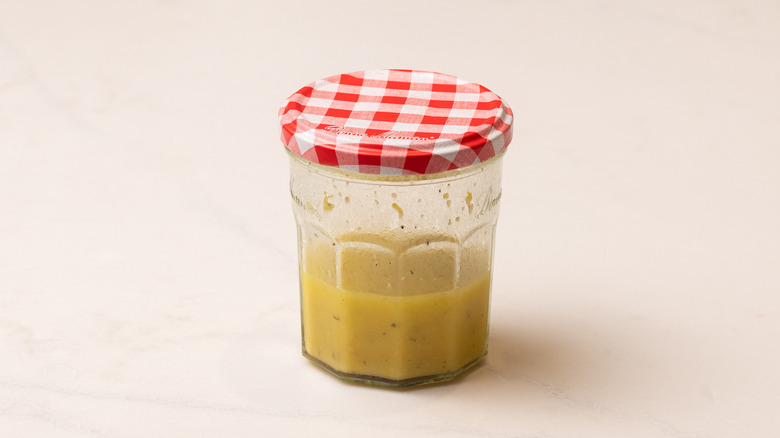 lemon vinaigrette in a jar