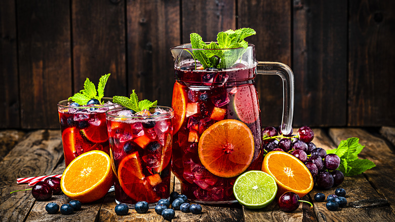 jug of red wine sangria