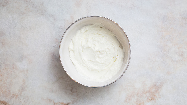 blended cottage cheese in bowl