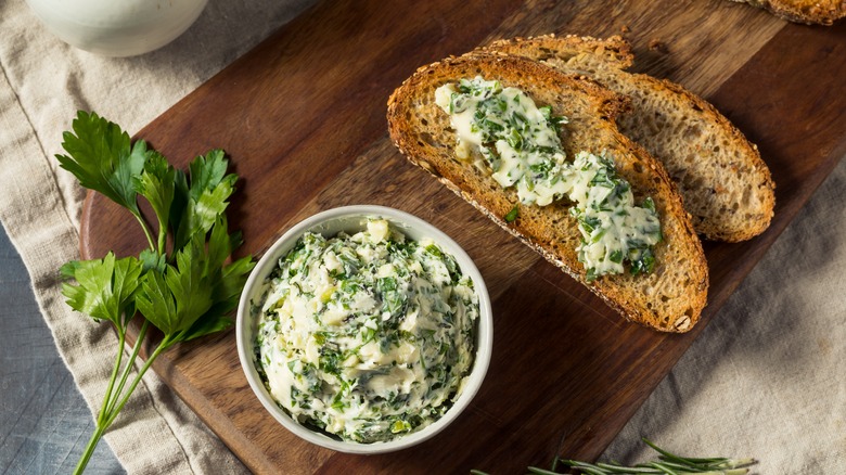 Rosemary butter on toast