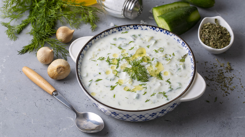 A bowl of tzatziki