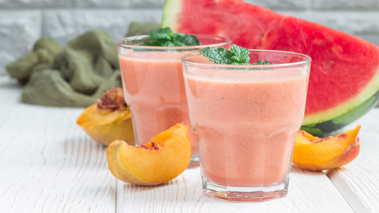 watermelon and peach milk
