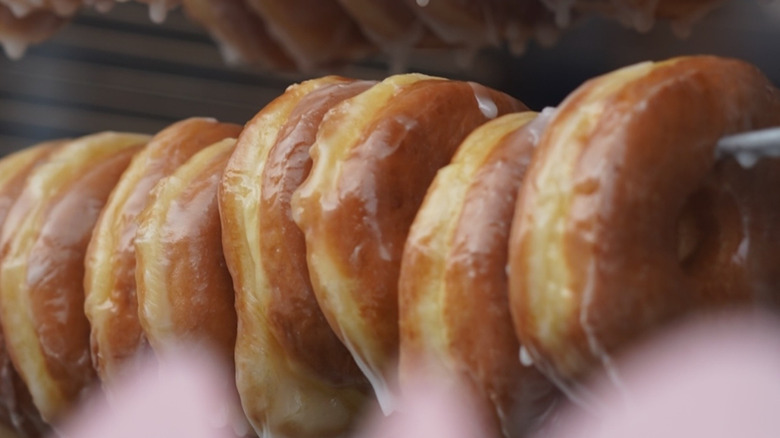 Close-up of glazed donuts