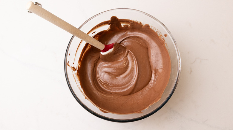 Creamy chocolate mixture in bowl