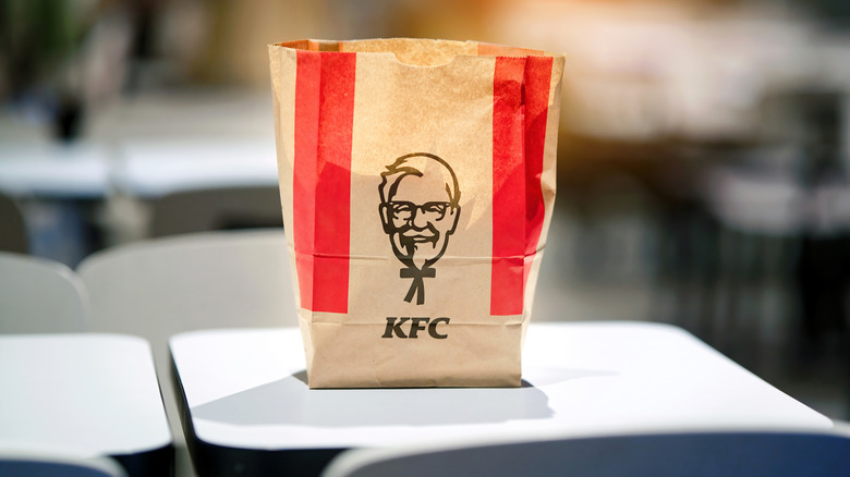 A KFC food bag.