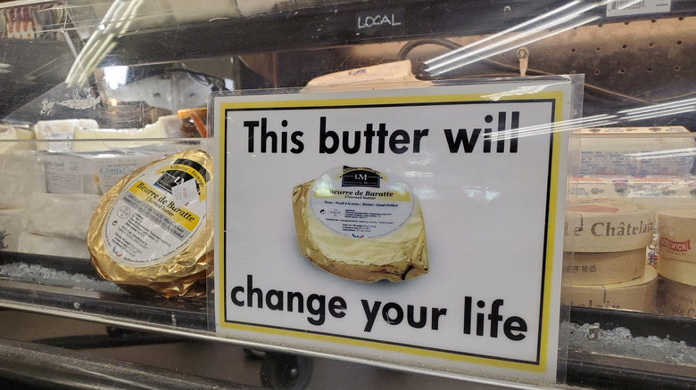 butter sign in bakery