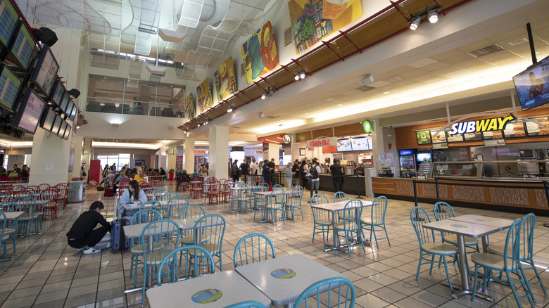 Mall food court interior