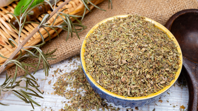 A bowl of herbes de provence