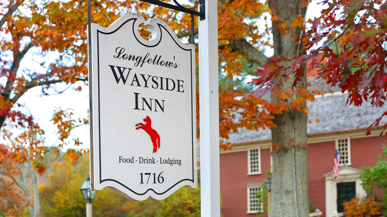 Signboard for Longfellow's Wayside Inn
