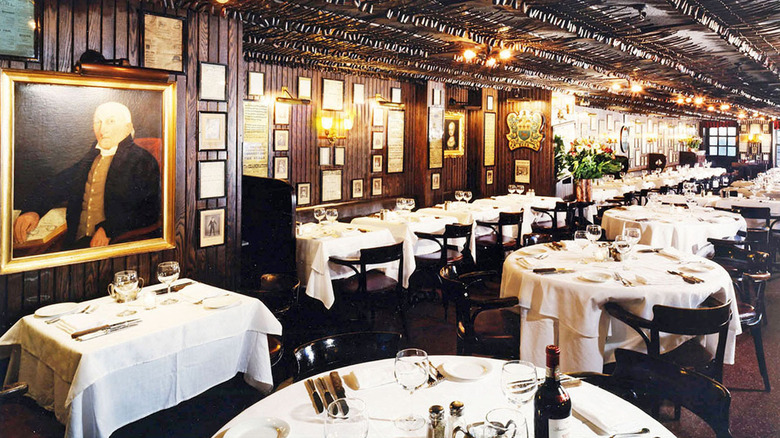 Interior dining room at Keens Steakhouse