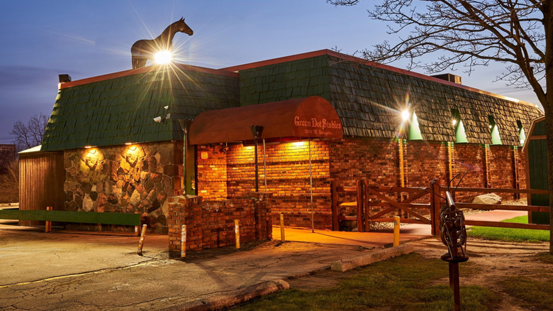 An exterior view of Detroit, Michigan restaurant Green Dot Stables