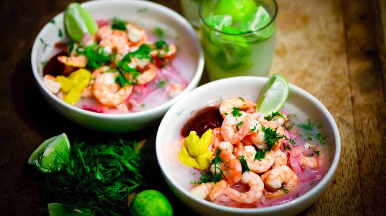 Two bowls of Ecuadorian ceviche