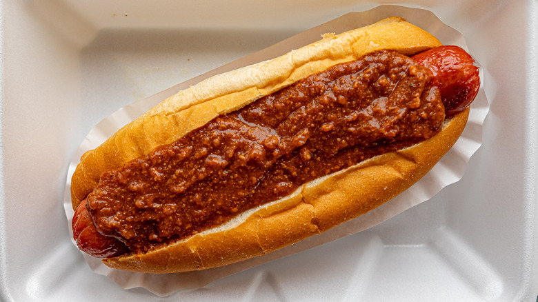 Chili dog with no beans