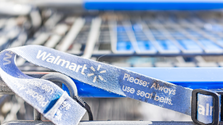 Close-up of a Walmart shopping cart