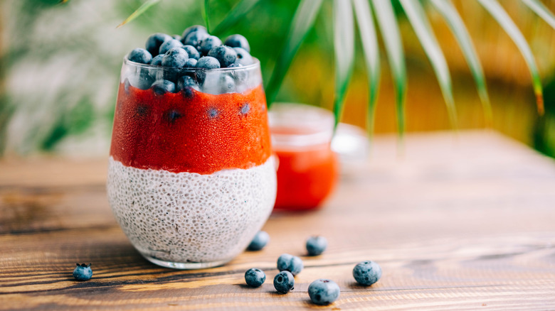 Chia pudding with berries