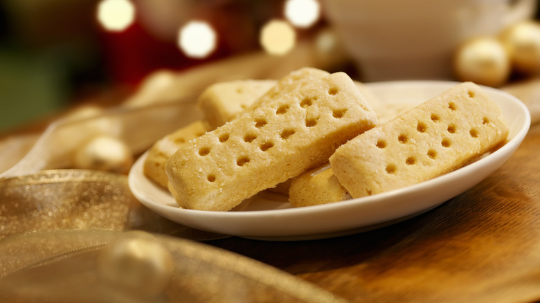 English biscuits on white dish