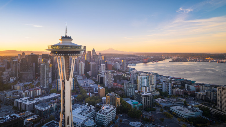 Seattle skyline with Mount Reiner in background