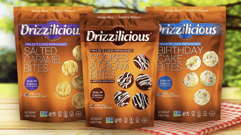 bags of Drizzilicious mini rice cakes