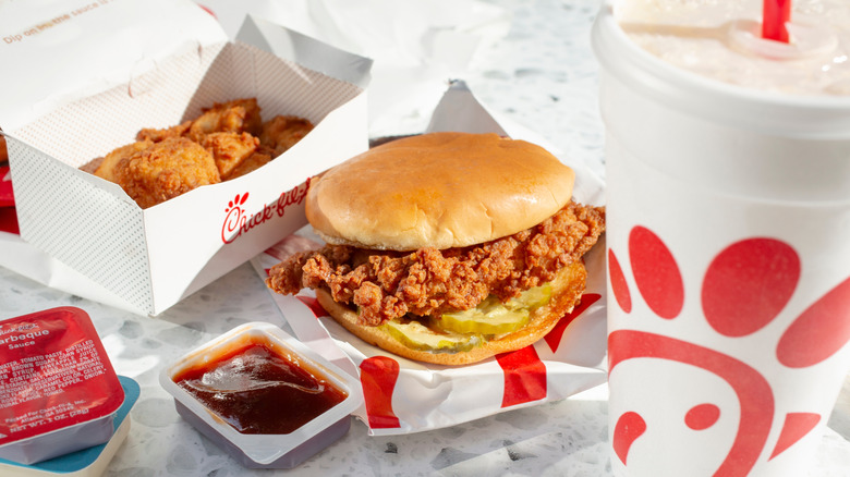 Chick-fil-A meal spread