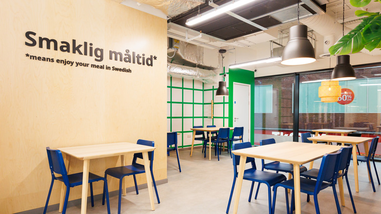 Interior of Ikea restaurant in Hammersmith, London