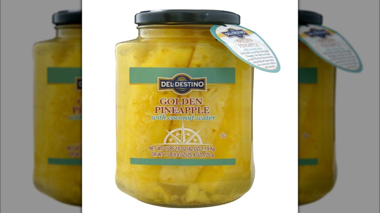 Del Destino Golden Pineapple in Coconut Water jar