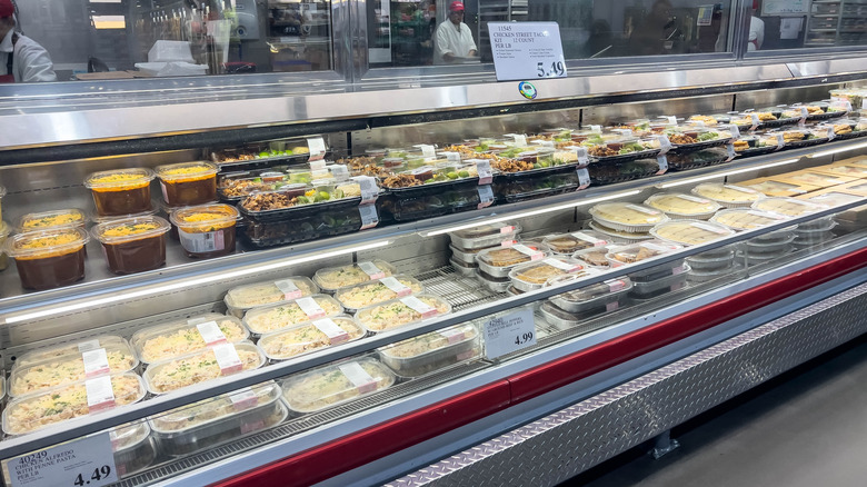 The pre-made food fridge at Costco's deli