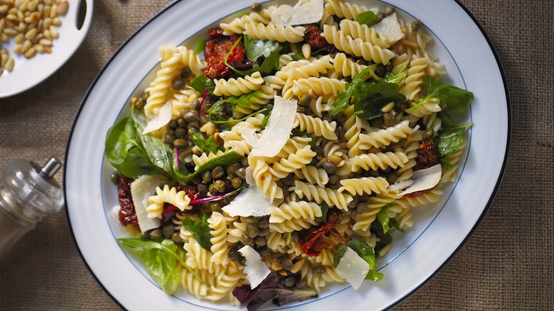 platter of pasta salad