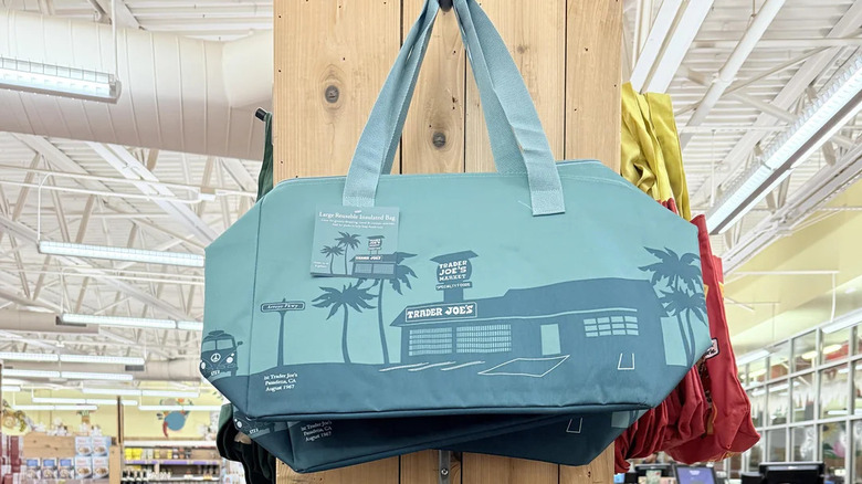 Trader Joe's dusty blue bag