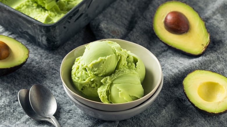 avocado ice cream with avocados
