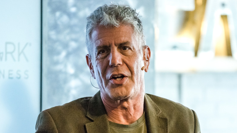 Anthony Bourdain speaks at an event